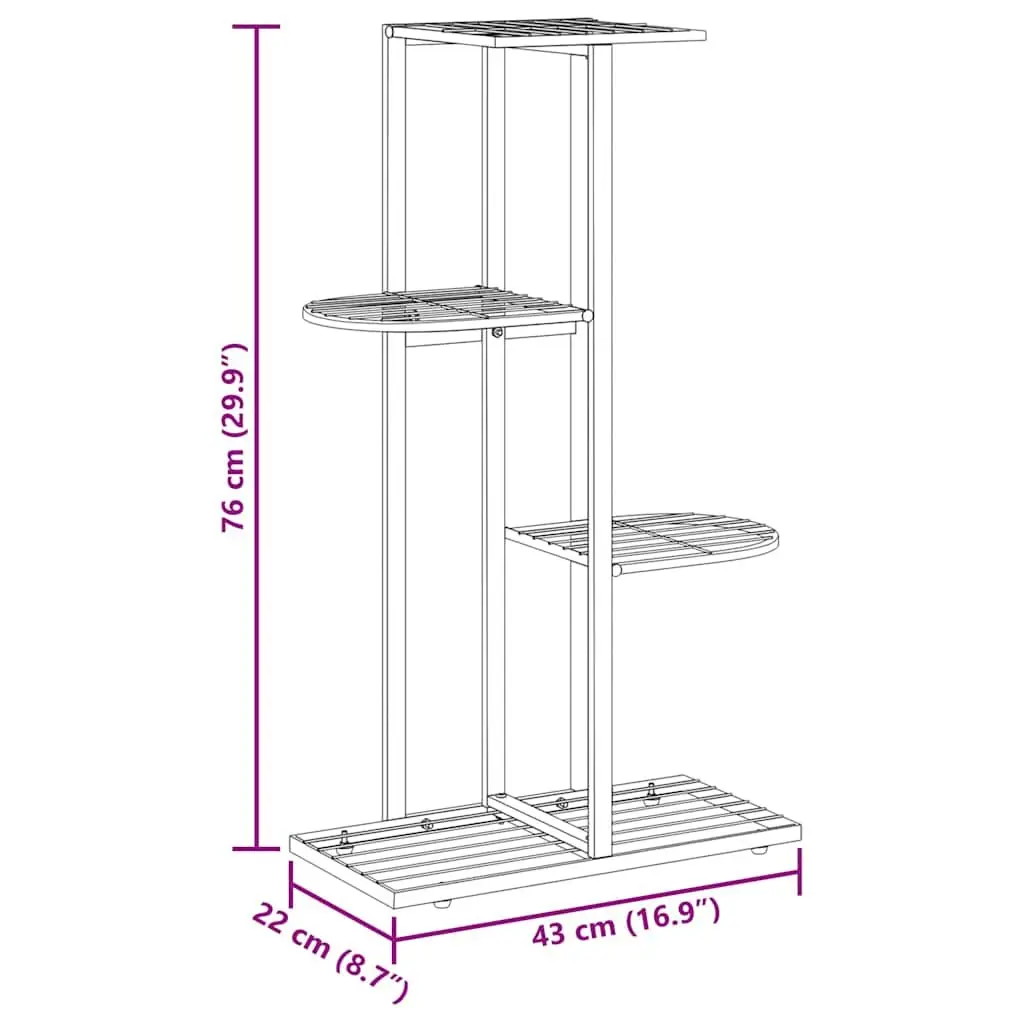 Metal Plant Stand 4-Tier Display Rack Organizer Black