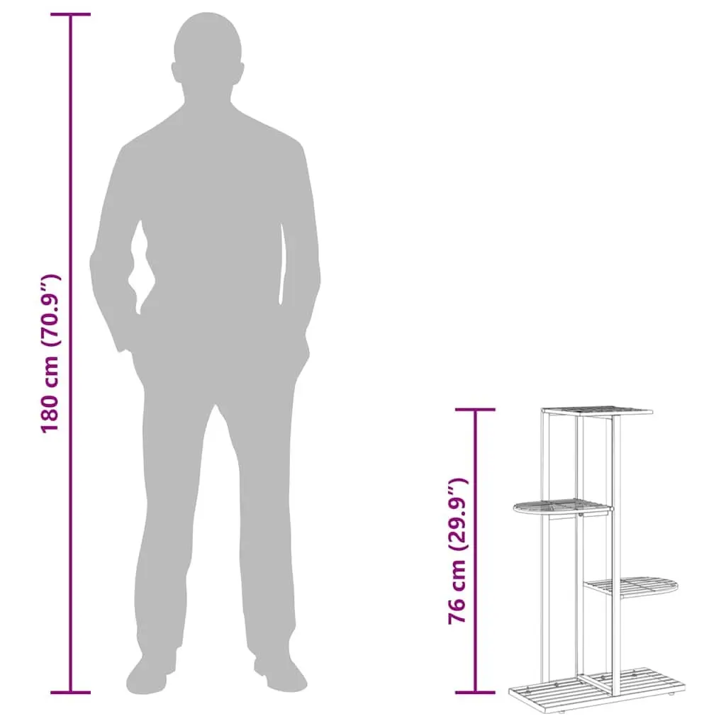Metal Plant Stand 4-Tier Display Rack Organizer Black