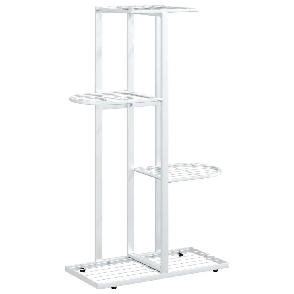 4-Tier Plant Stand Metal Display Shelf Garden Home Decoration White 43 x 22 x 76 cm