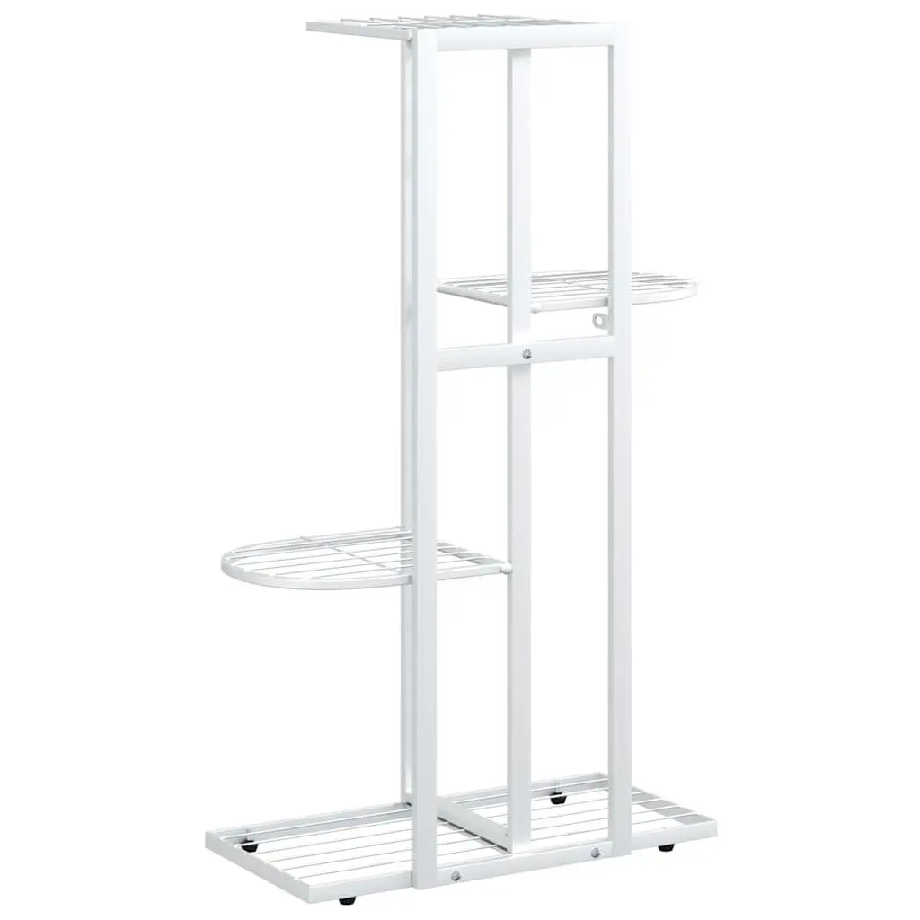 4-Tier Plant Stand Metal Display Shelf Garden Home Decoration White 43 x 22 x 76 cm