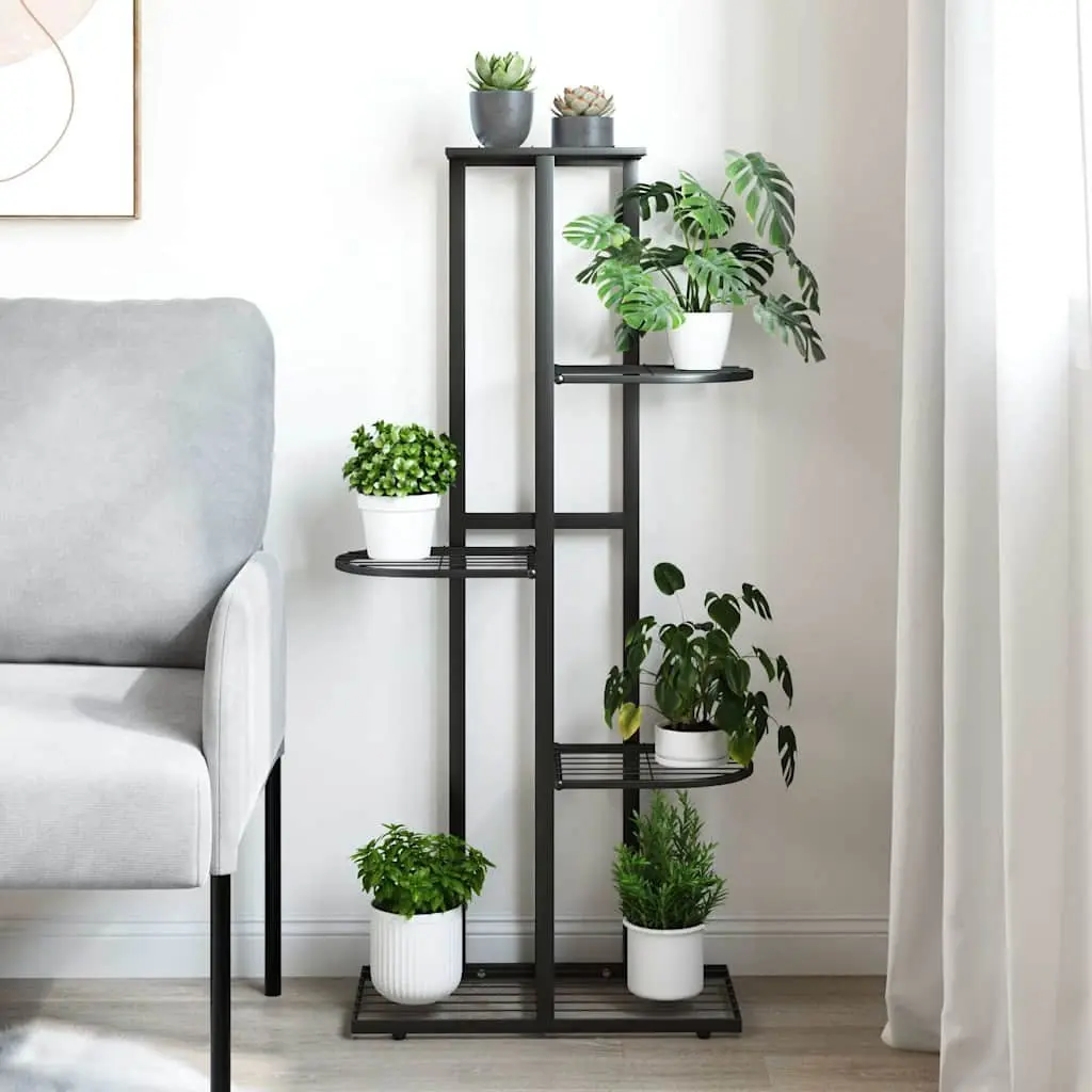 Metal Plant Stand for Displaying Flowers 5-Tier Size 43x22x98cm Colour Black
