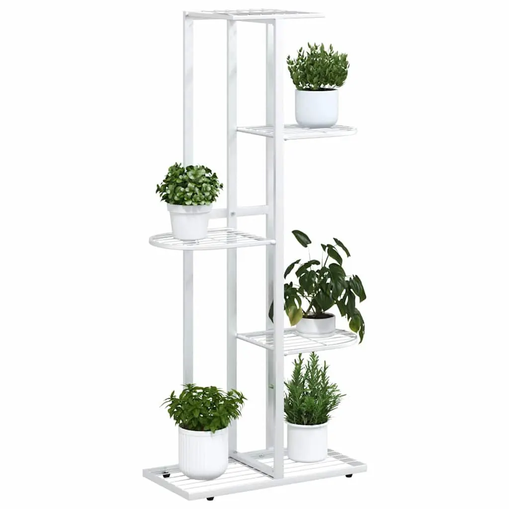 5-Tier Metal Plant Stand Flower Display Rack Garden Home Decor White