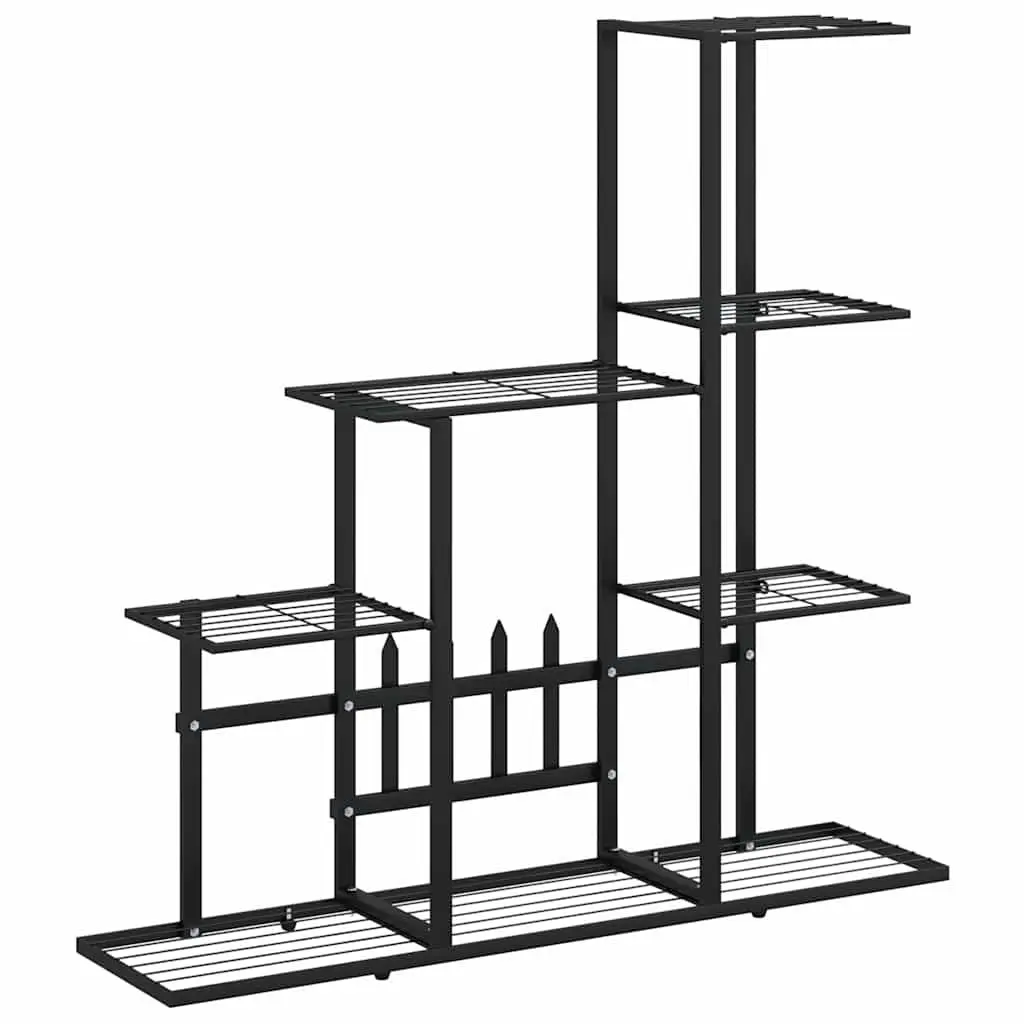 Metal Plant Stand Flower Display Rack 94.5x25x88cm Black
