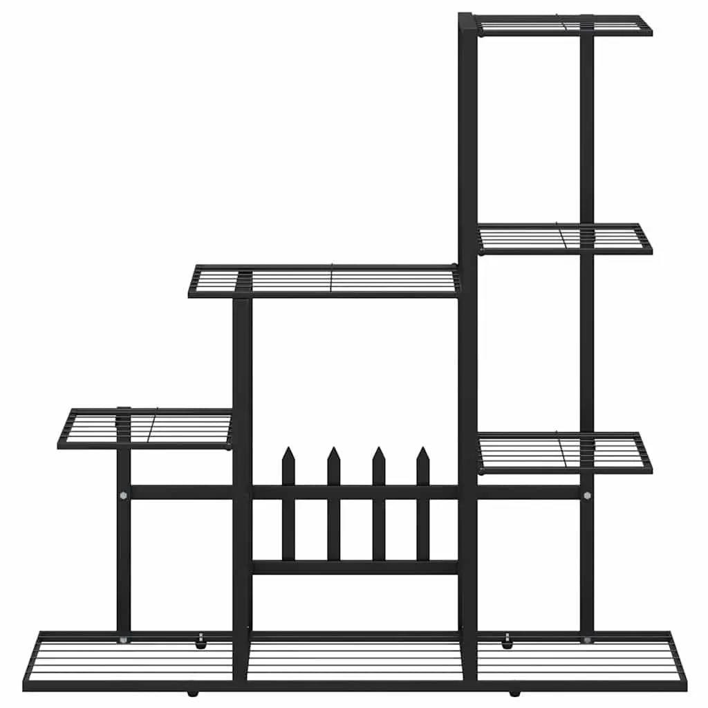 Metal Plant Stand Flower Display Rack 94.5x25x88cm Black