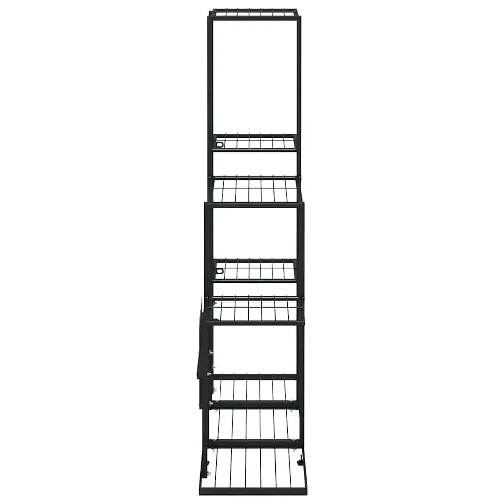 Metal Plant Stand Flower Display Rack 94.5x25x88cm Black