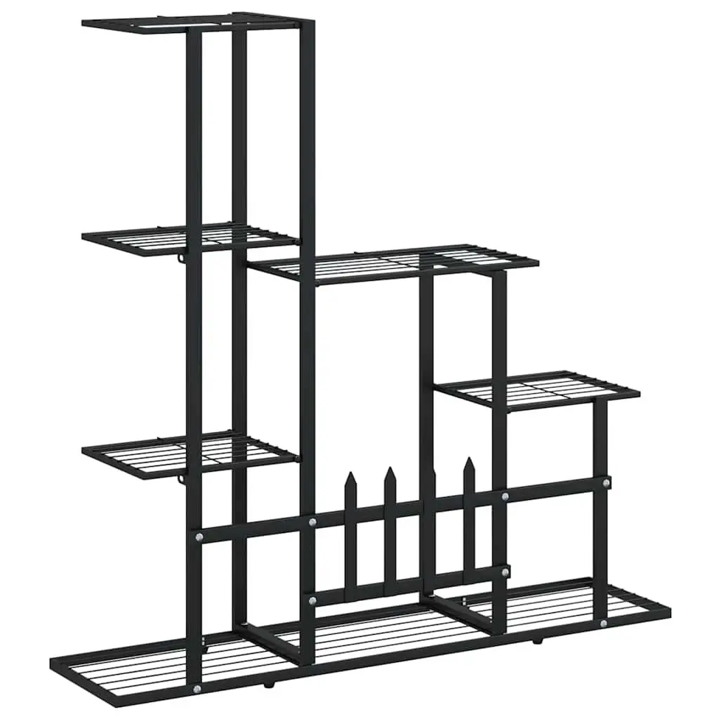 Metal Plant Stand Flower Display Rack 94.5x25x88cm Black