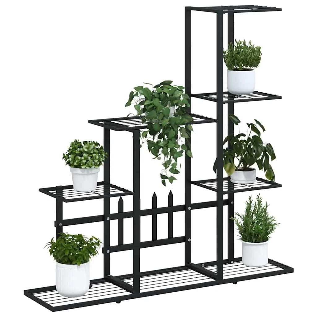 Metal Plant Stand Flower Display Rack 94.5x25x88cm Black