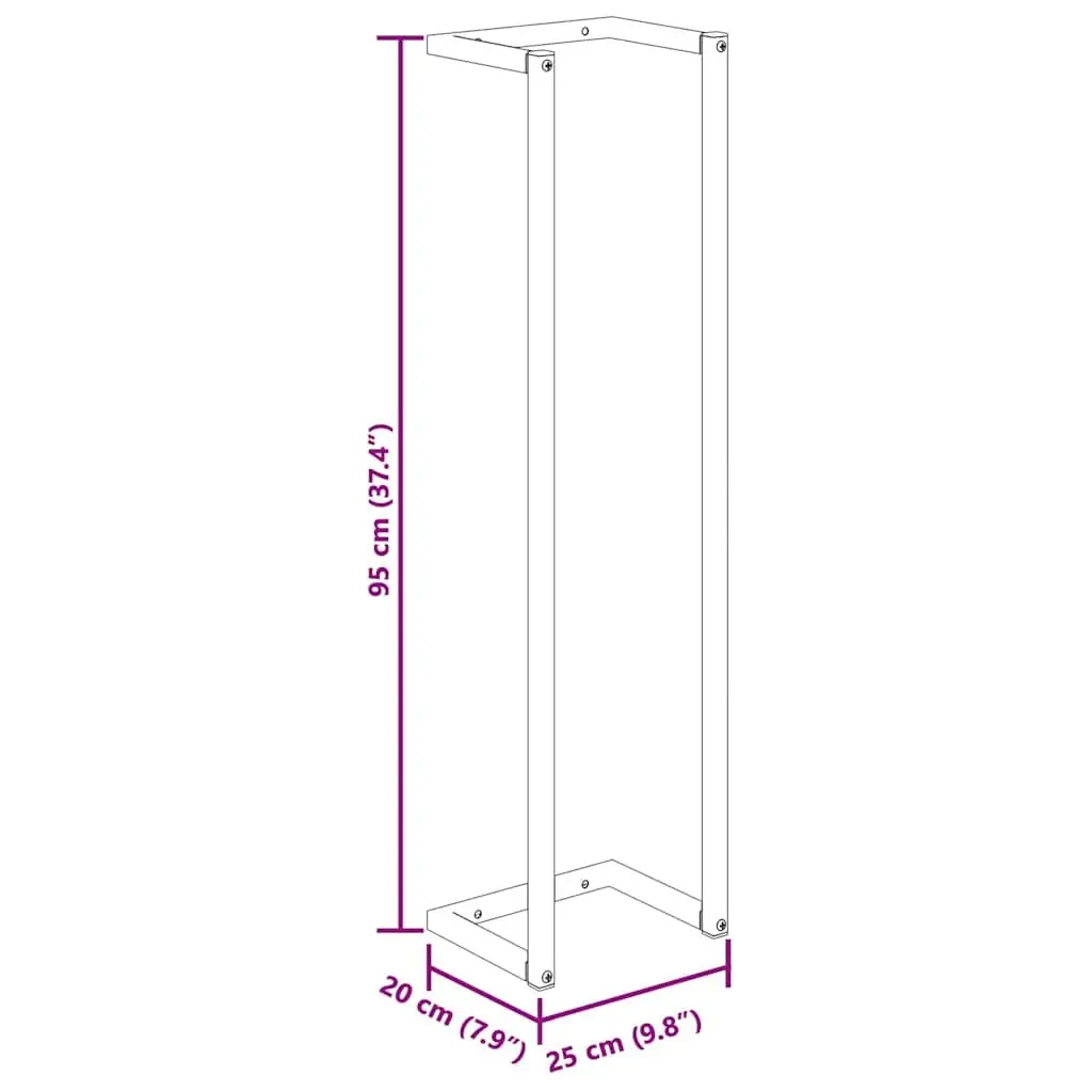 Steel Towel Rack Wall Mount Bathroom Organizer 25 x 20 x 95 cm White