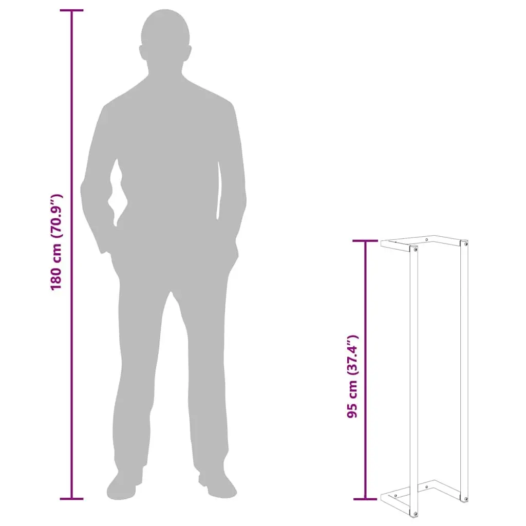 Steel Towel Rack Wall Mount Bathroom Organizer 25 x 20 x 95 cm White