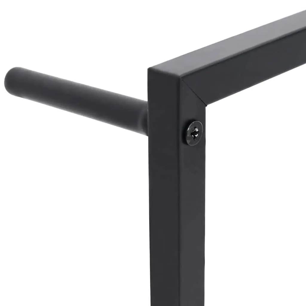 Towel Rack Wall Mount Bathroom Storage Holder Organizer Black Steel 45 x 10 x 115 cm