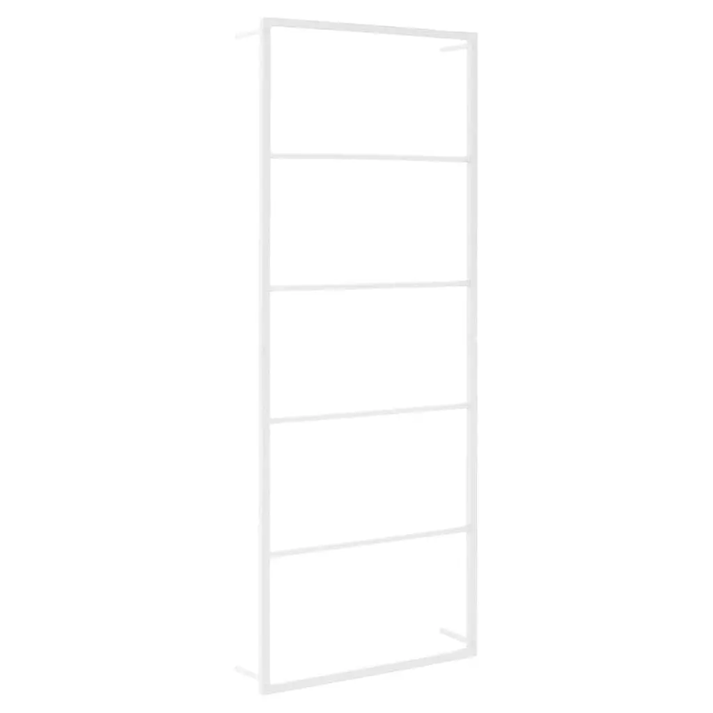 Towel Rack Wall Mount Bathroom Storage Steel 45x10x115 cm White