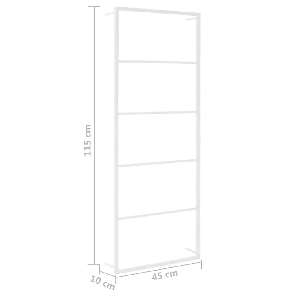Towel Rack Wall Mount Bathroom Storage Steel 45x10x115 cm White
