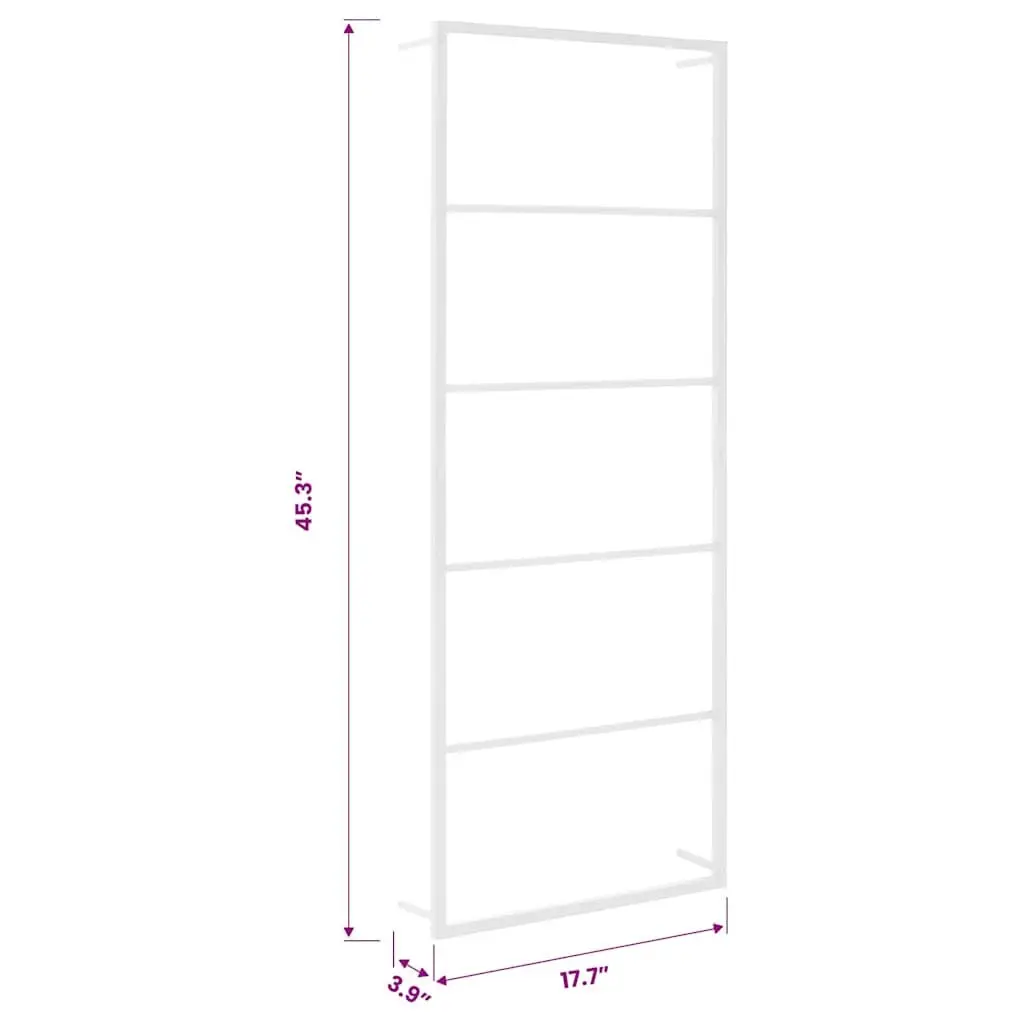 Towel Rack Wall Mount Bathroom Storage Steel 45x10x115 cm White