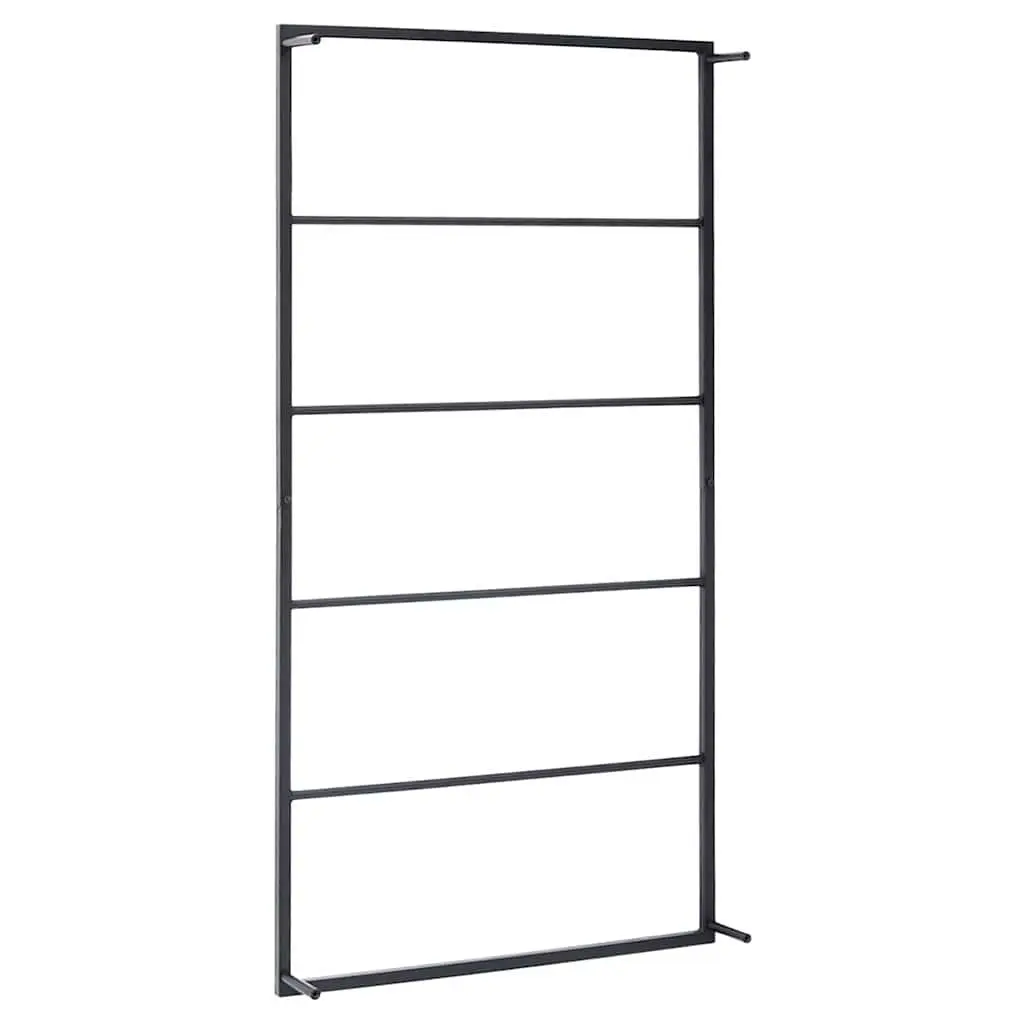 Towel Rack Bathroom Organizer Wall Mounted Black Steel 60 x 10 x 116 cm