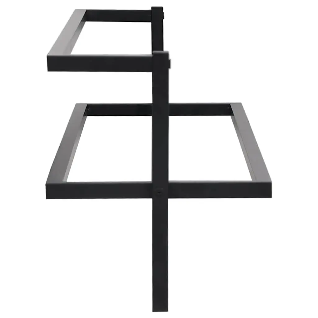 Towel Rack Wall Mount Bathroom Shelf Storage Holder Organizer Black Iron