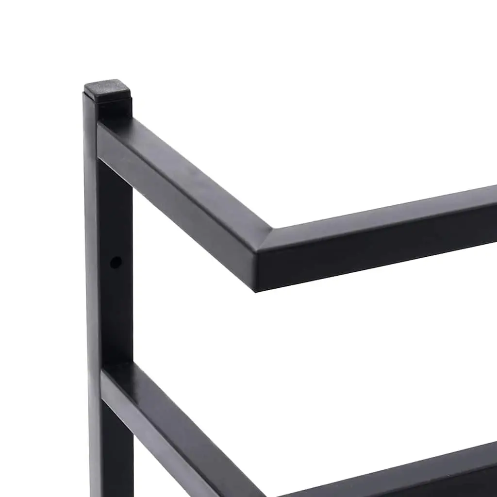Towel Rack Wall Mount Bathroom Organizer 24x12x96cm Black Steel