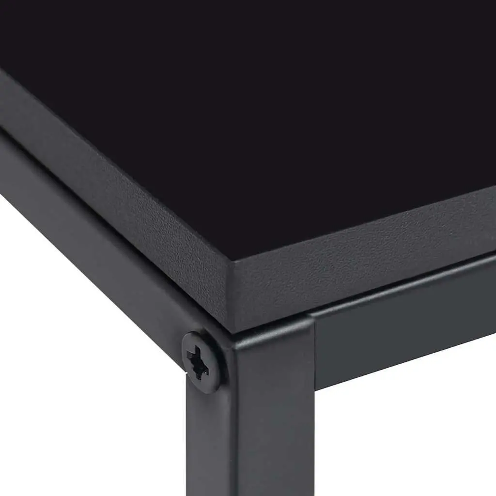 Side Tables Set of 2 Living Room Accent Coffee Table Black Steel