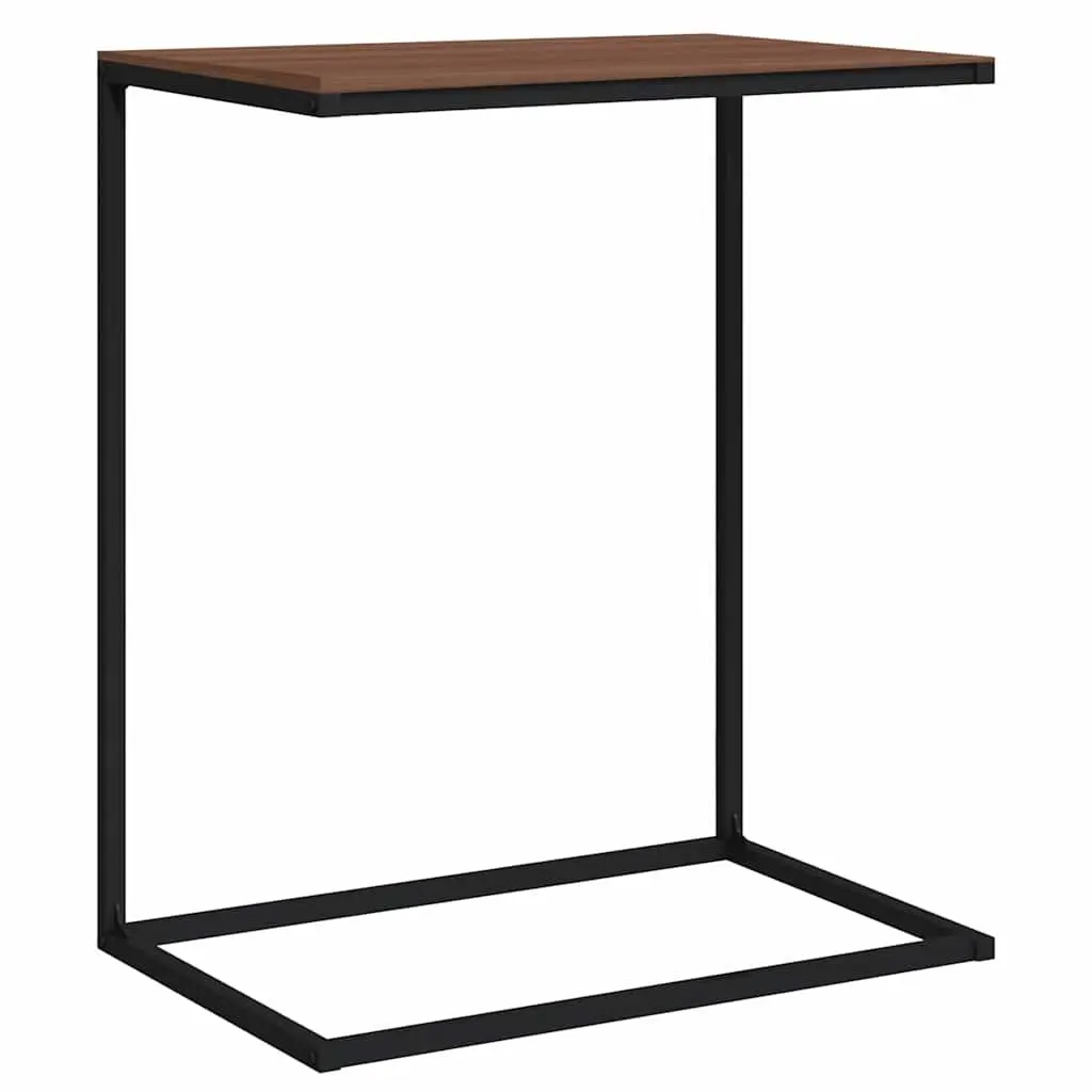 C-Shaped Side Table Black Engineered Wood Living Room Accent Furniture