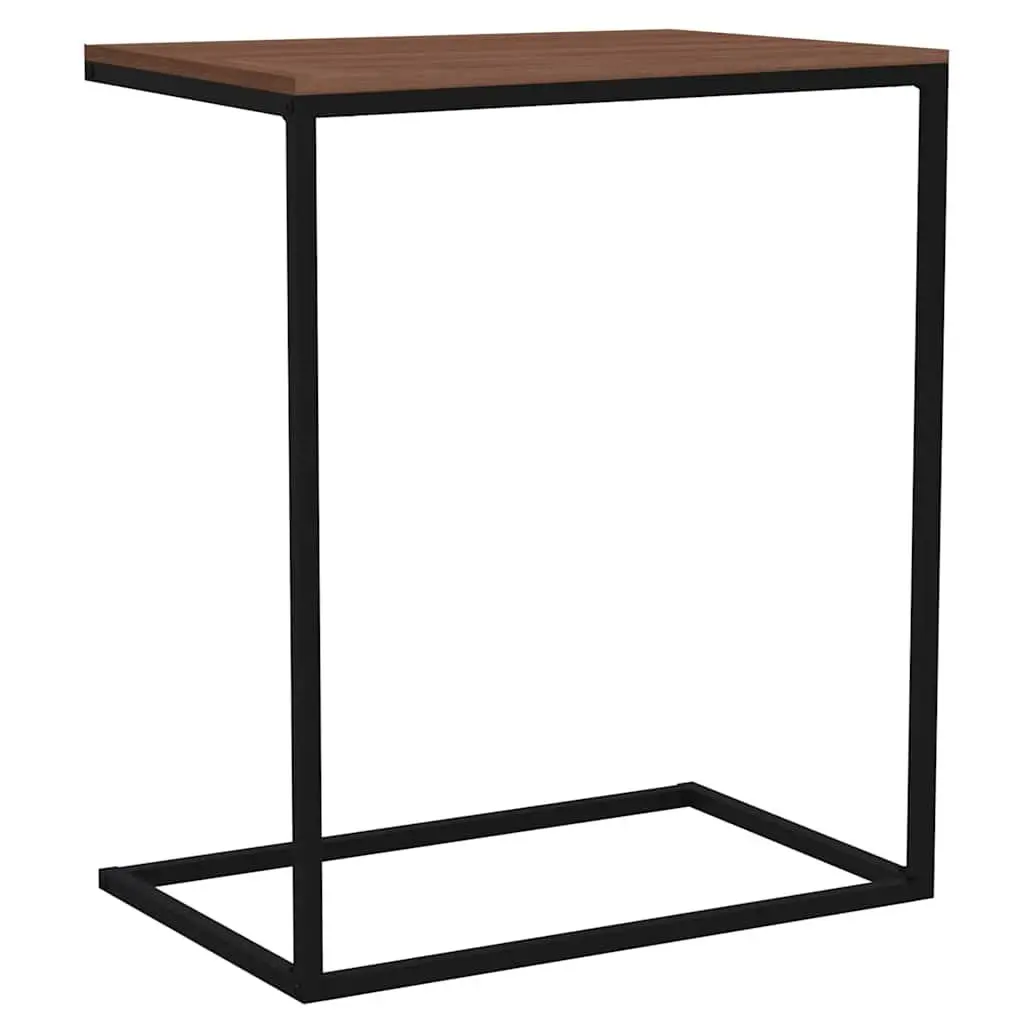 C-Shaped Side Table Black Engineered Wood Living Room Accent Furniture