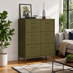 Reliable Green Steel Storage Cabinet with 6 Drawers