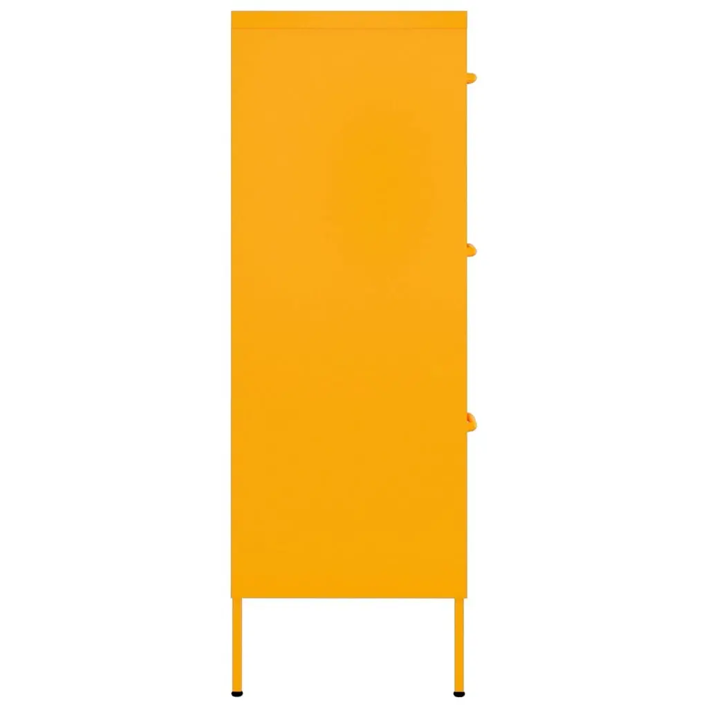 Drawer Cabinet Storage Chest 6 Drawers Yellow Steel Organiser