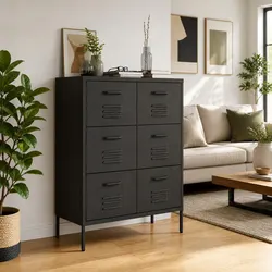 Reliable Storage Cabinet Anthracite 80x35x101.5cm with 6 Drawers