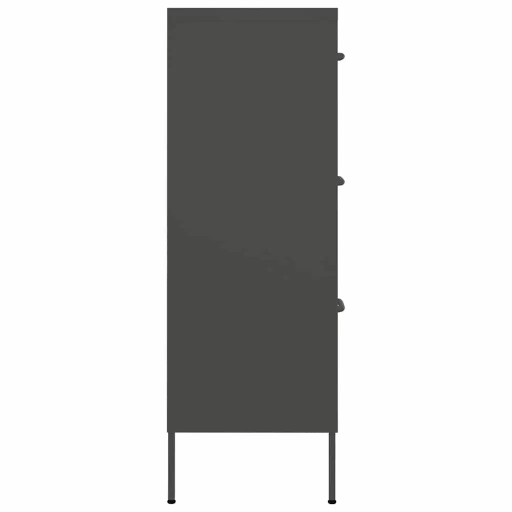 Drawer Storage Cabinet Anthracite 80x35x101.5cm Steel Organiser 6 Drawers