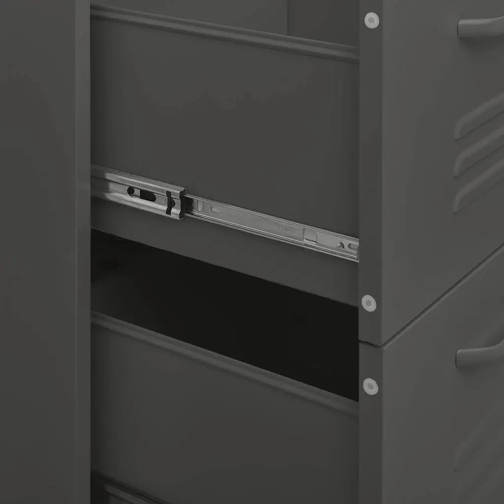 Drawer Storage Cabinet Anthracite 80x35x101.5cm Steel Organiser 6 Drawers