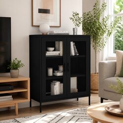 Reliable Storage Cabinet in Black, Perfect for Your Home