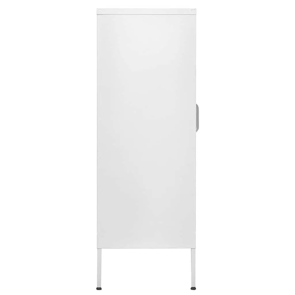 Storage Cabinet Adjustable Shelves 80W x 35D x 101.5H cm White Steel Frame 2 Mesh Doors