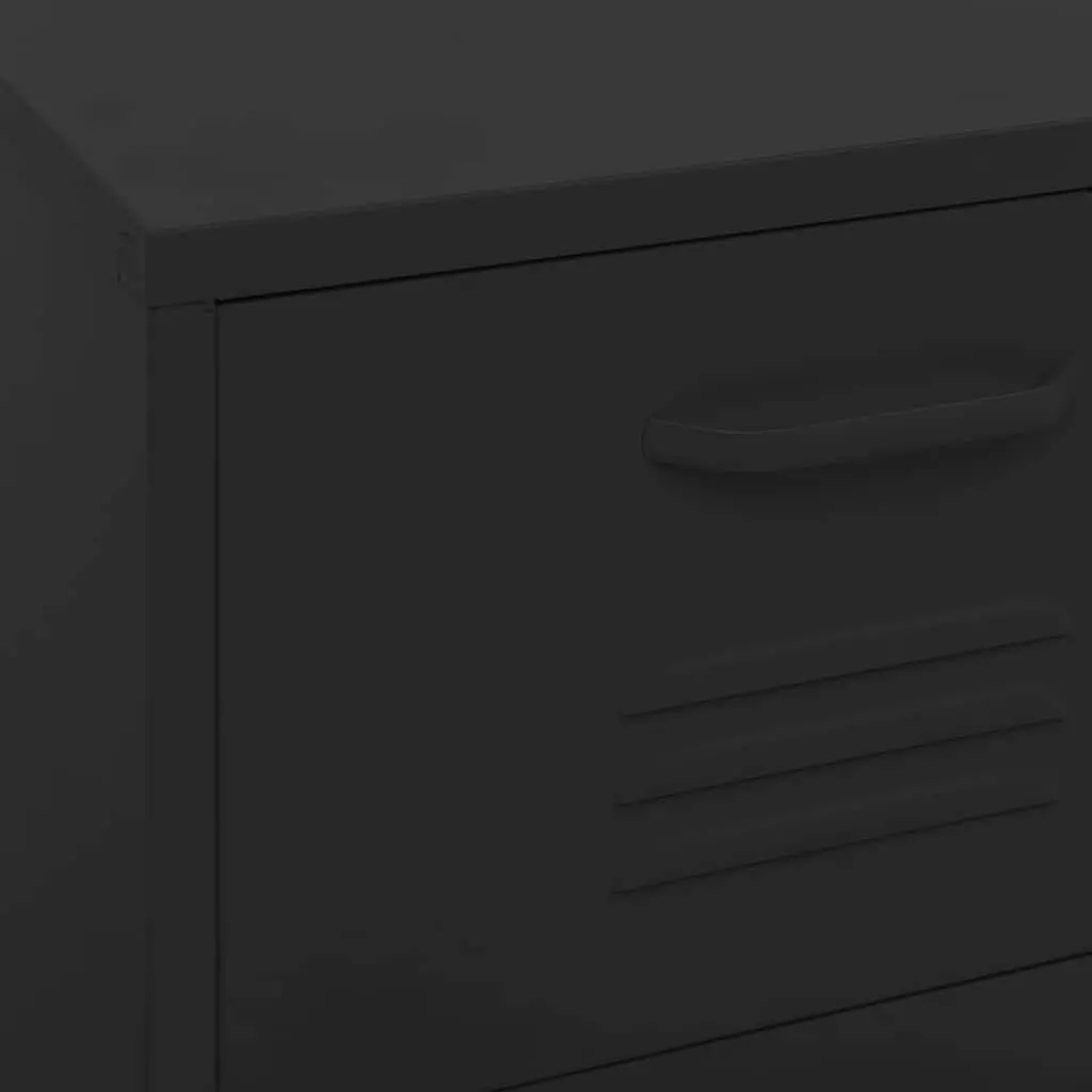 Storage Cabinet Black Drawers Steel Frame Organiser Unit Home Furniture Locker