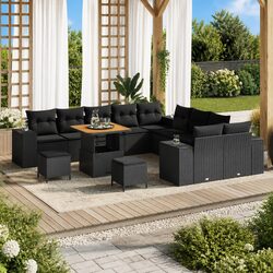 Value-Driven Modular Garden Sofa Set 13 Pieces in Black