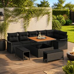 Comfort and Value with Black 9 pcs Garden Sofa Set