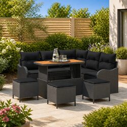 Value-Driven 9 Piece Garden Sofa Set for Outdoor Relaxation