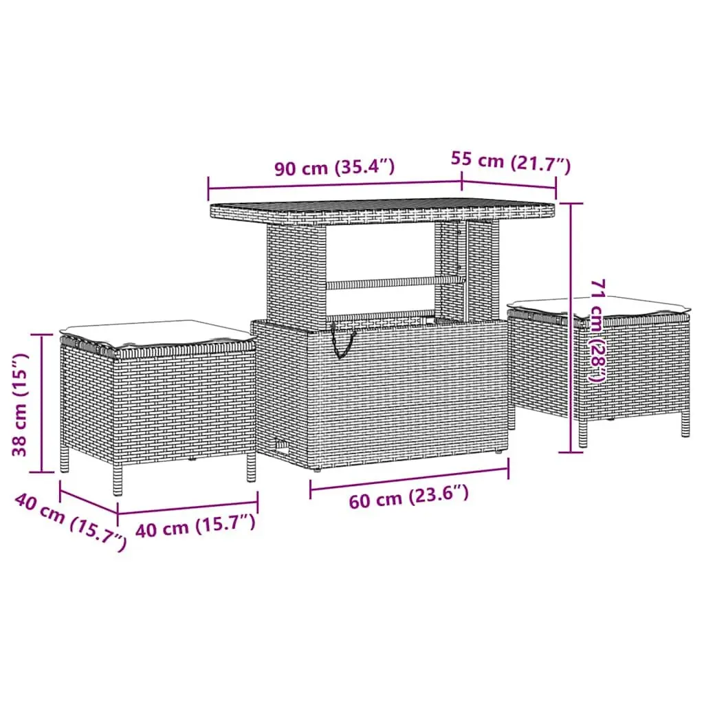 Garden Sofa Set 9 Piece Outdoor Furniture Modular Patio Lounge Black Poly Rattan