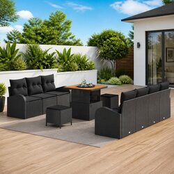 Warm and Durable 10-Piece Outdoor Sofa Set