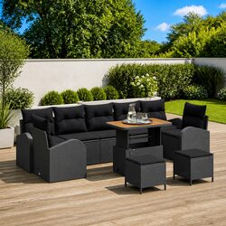 Reliable 10 Piece Garden Sofa Set with Removable Cushions