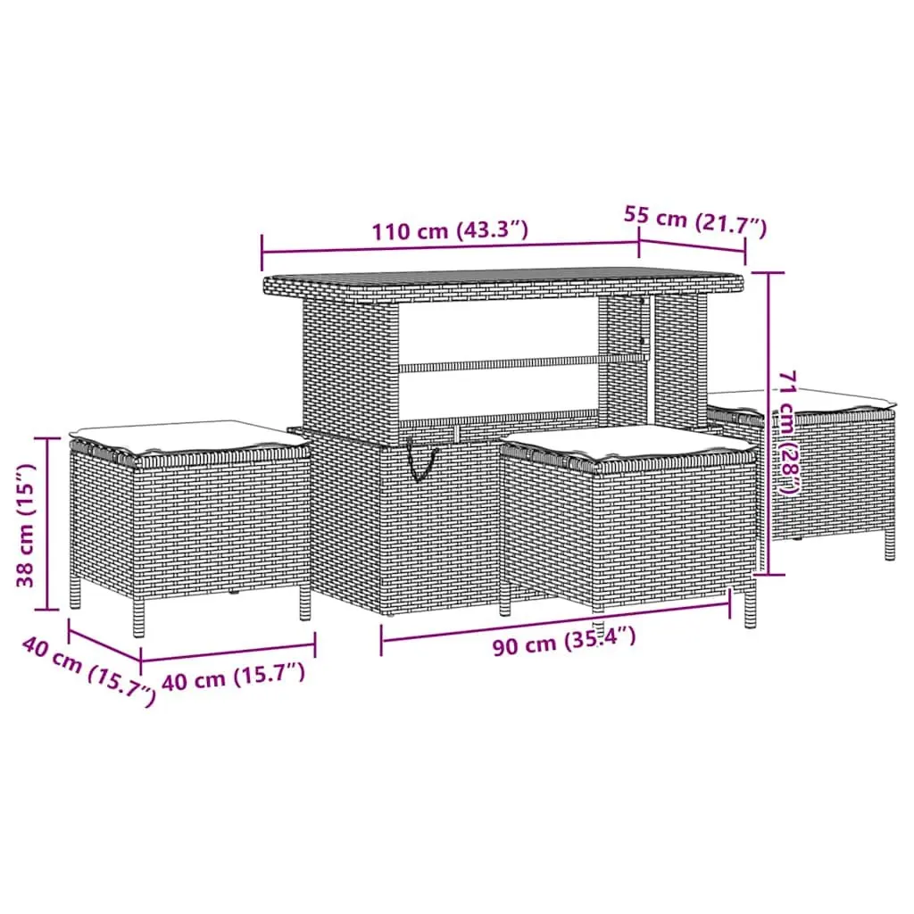 14-Piece Garden Sofa Set with Adjustability