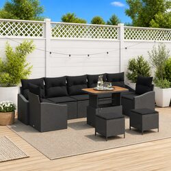 Reliable 10-Piece Black Outdoor Sofa Set for Your Home