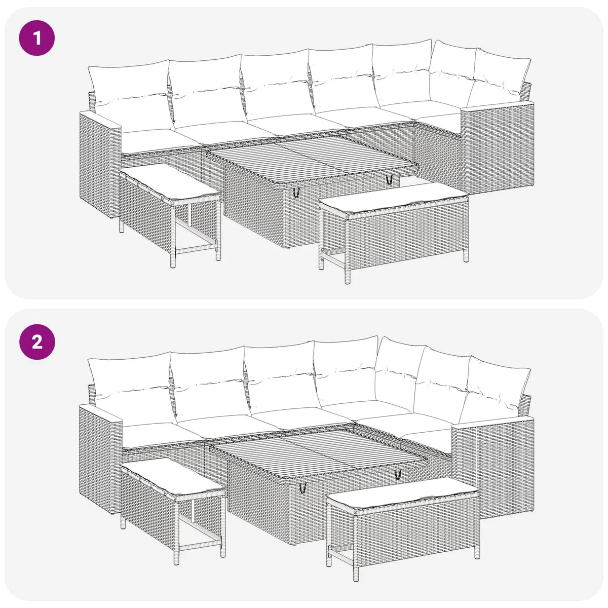 Garden Sofa Set 9 Pieces Outdoor Furniture Poly Rattan Black Patio Seating