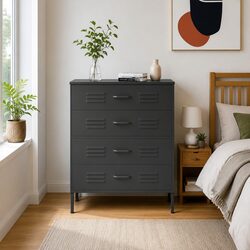 Warm and Practical Anthracite Storage Cabinet, 80x35x101.5cm