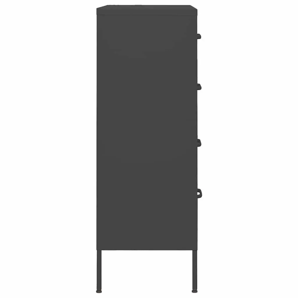 Chest of Drawers Anthracite Storage Cabinet Steel Frame 80x35x101.5cm