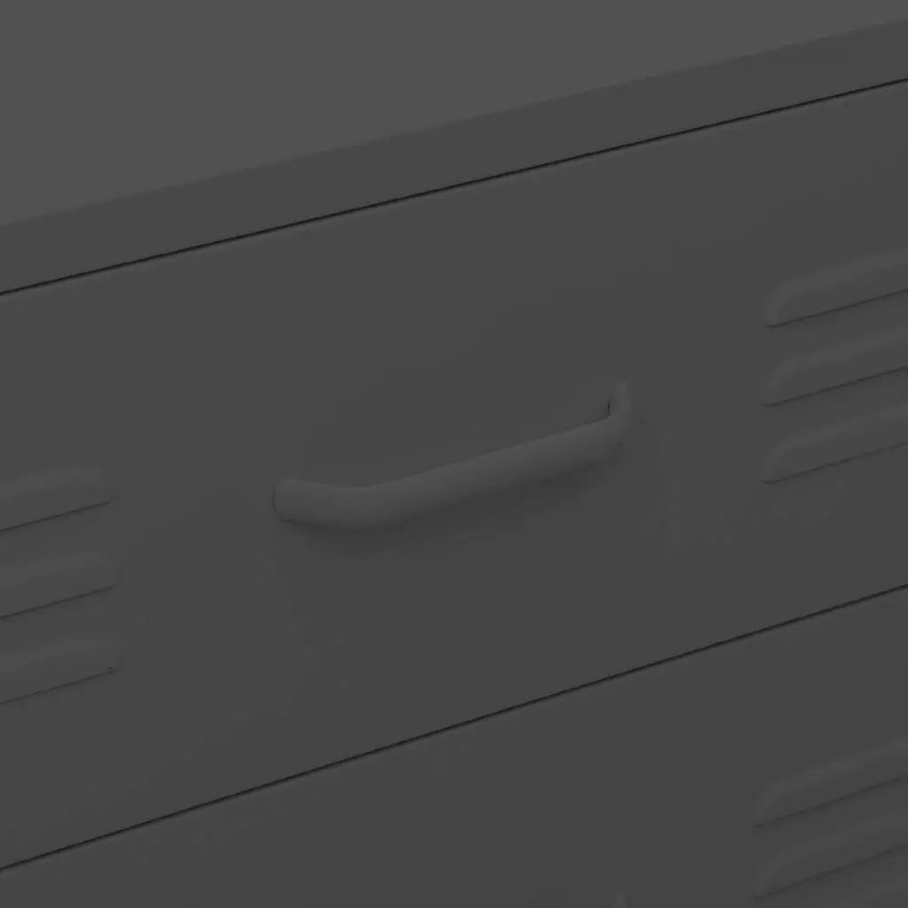Chest of Drawers Anthracite Storage Cabinet Steel Frame 80x35x101.5cm
