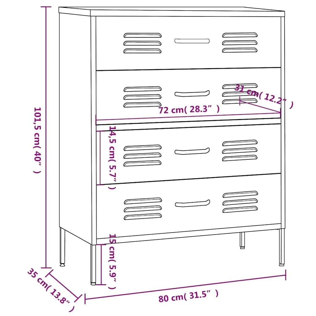 Storage Cabinet with Fully Extendable Drawers