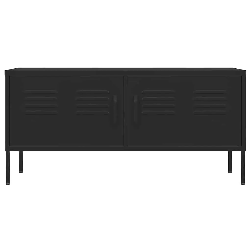TV Cabinet Black Storage Unit with Doors Shelves Living Room Furniture Stand