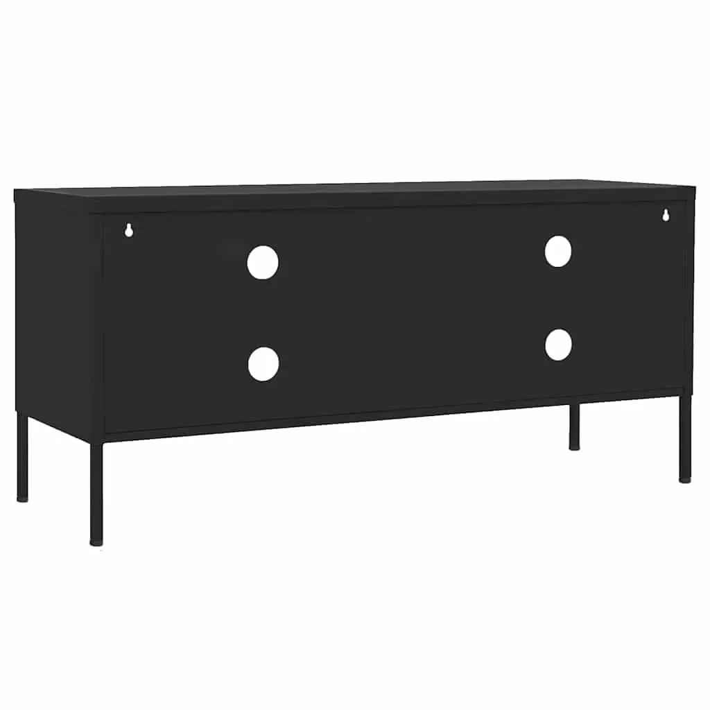 TV Cabinet Black Storage Unit with Doors Shelves Living Room Furniture Stand