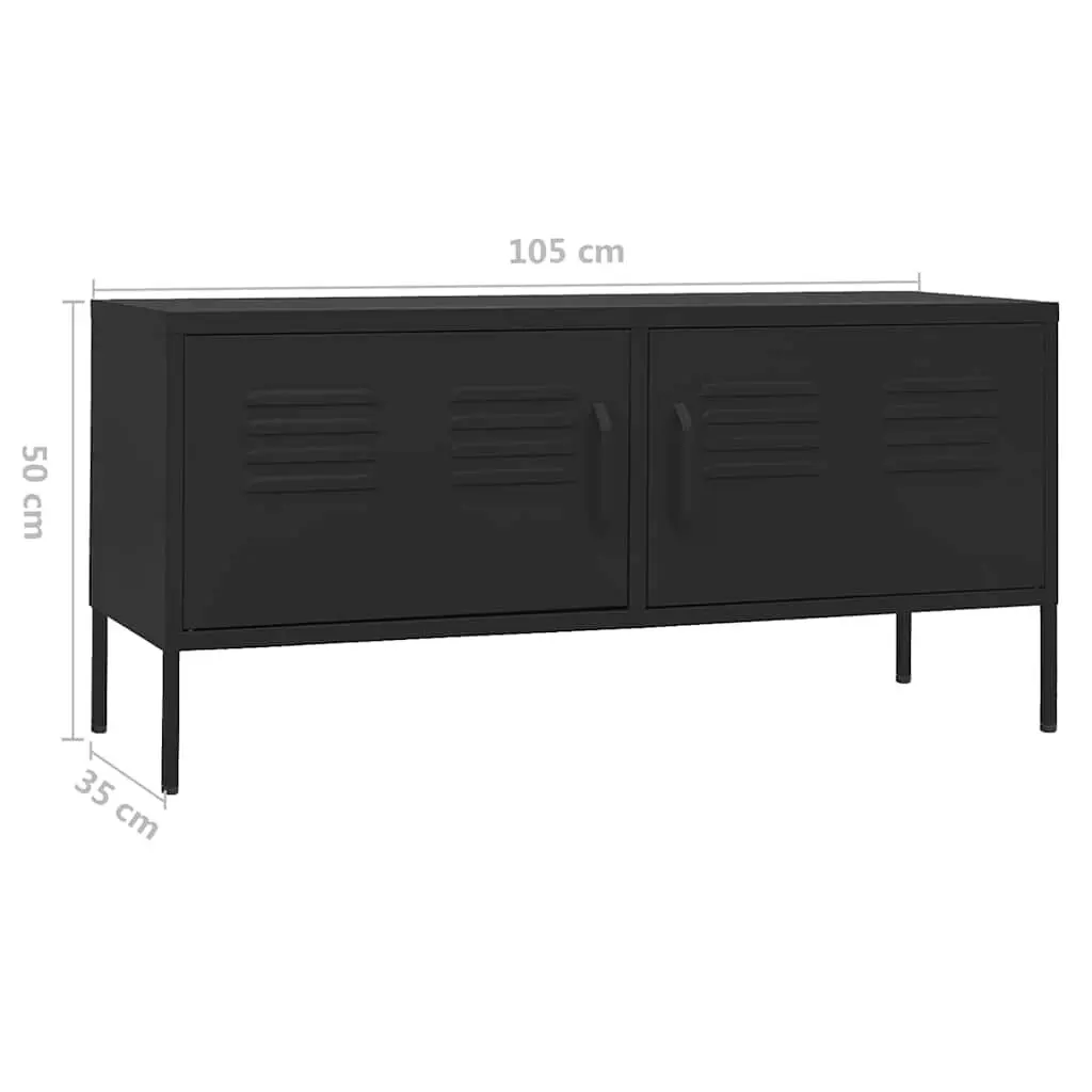 TV Cabinet Black Storage Unit with Doors Shelves Living Room Furniture Stand