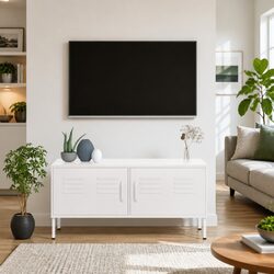 Practical White TV Cabinet for Easy Organization
