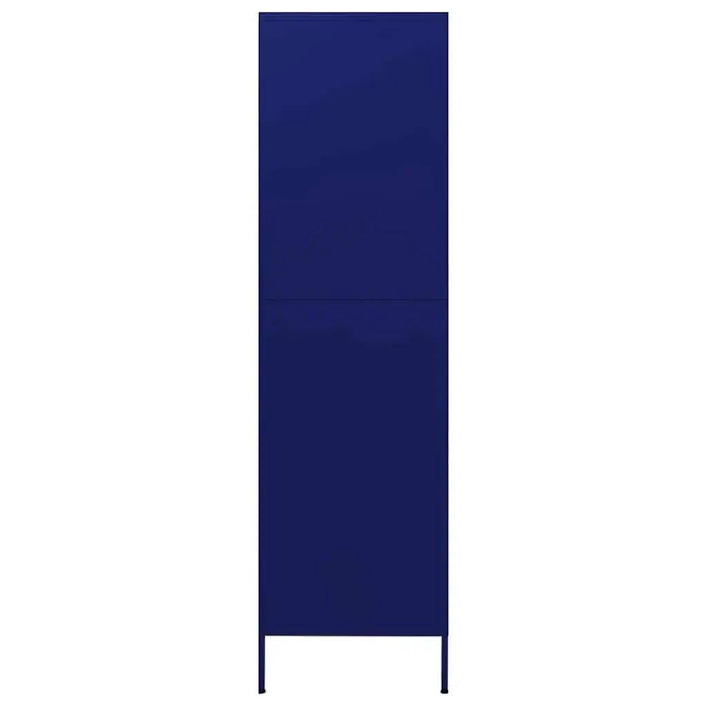 Steel Blue Wardrobe Cabinet Storage Cupboard Organiser with 4 Shelves and Hanging Rod