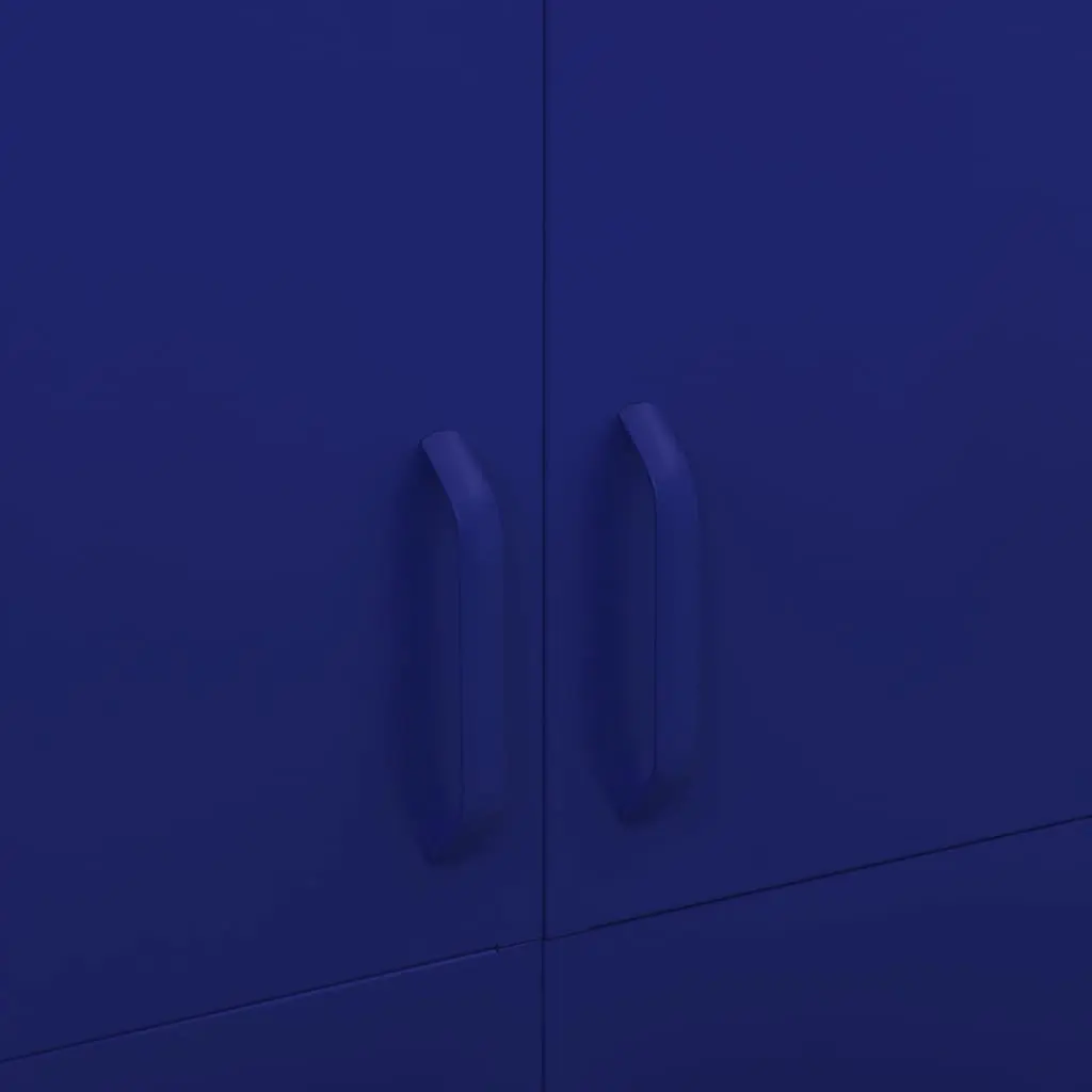 Steel Blue Wardrobe Cabinet Storage Cupboard Organiser with 4 Shelves and Hanging Rod